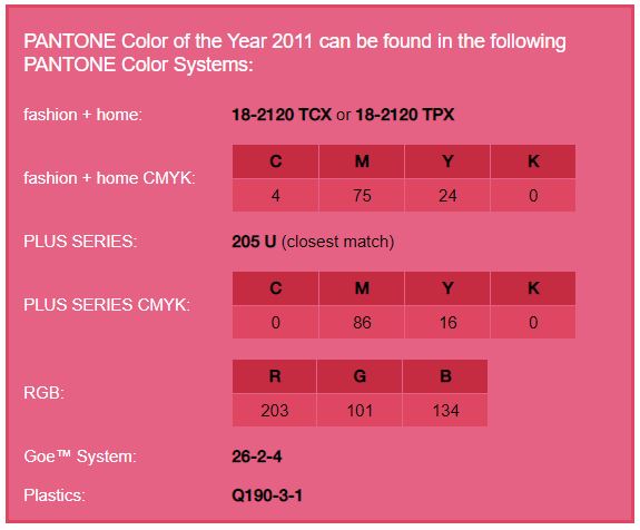 PANTONE® USA | Color of the Year 2011: PANTONE 18-2120 Honeysuckle